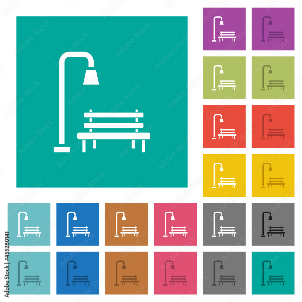 Park square flat multi colored icons Park square flat multi colored icons