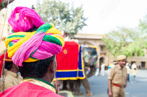 Colorful turban , traditional costume, Rajasthan, India  © N | R