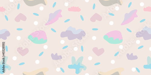 collection seamless cute pattern Geometric designs in pastel and vintage tones for patterns, t-shirts, mugs, cards, wallpaper, backgrounds, pillow patterns , fabric patterns, background and more.