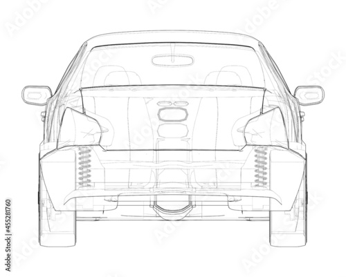 Electromobile. Vector Orthography
