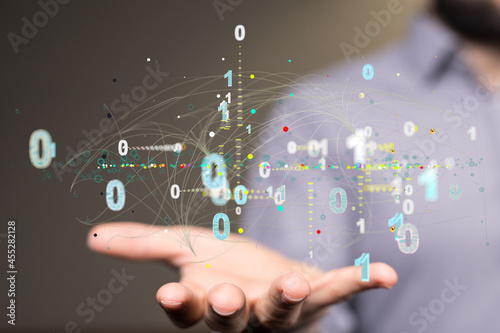 Digital cyberspace with par...