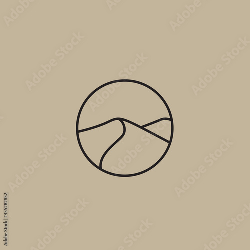 DESERT SAND LINE LOGO DESIGN SYMBOLS ILLUSTRATION