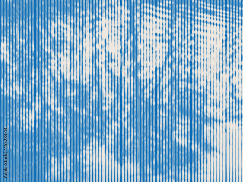 Engraved background with reflections of trees in pond water.  Woodcut style. Vector Illustration	