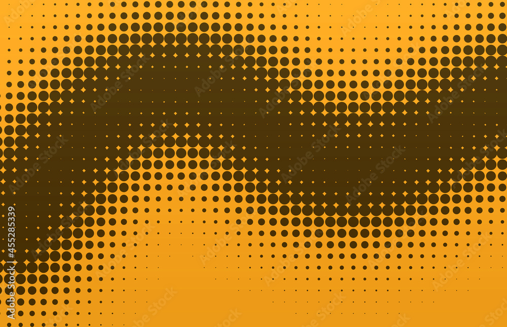 Abstract halftone black dotted orange background with place for your text. Abstract halftone black dotted orange background with place for your text.