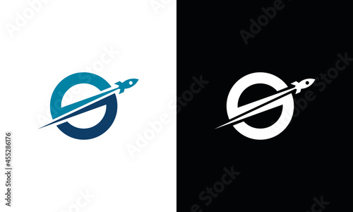 Rocket around the planet logo design. Vector concept icon