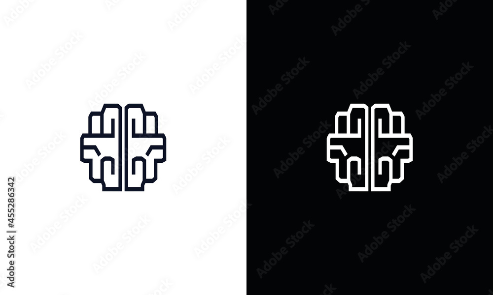 Brain Logo silhouette design vector template. artificial intelligence logo vector Brain Logo silhouette design vector template. artificial intelligence logo vector