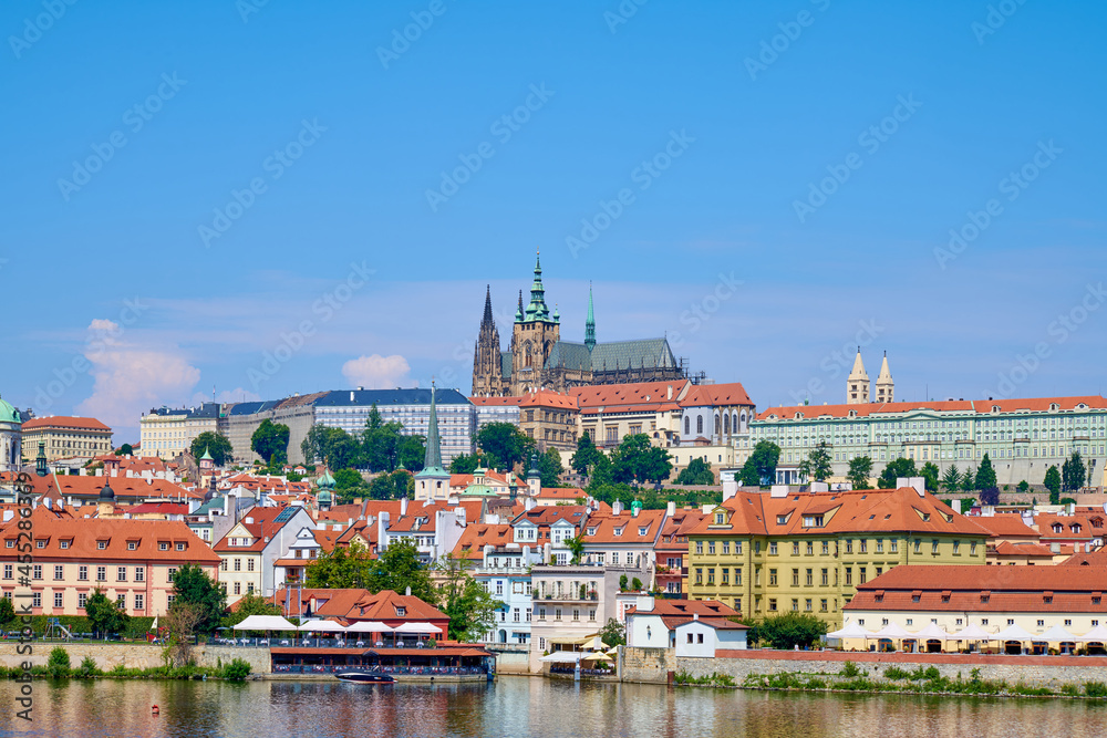 Panorama of Prague with Castle on a Summer day
