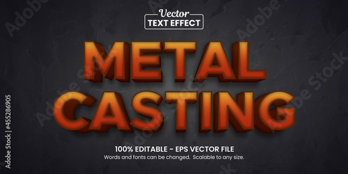 Metal Casting Steel, Editable Text Effect