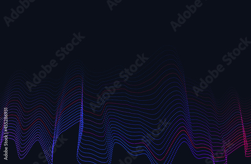 Futuristic dots pattern. Technology vector background. Data visualization. Sound wave.EPS 10