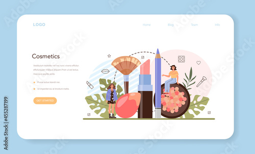 Make up artist web banner or landing page. Professional artist