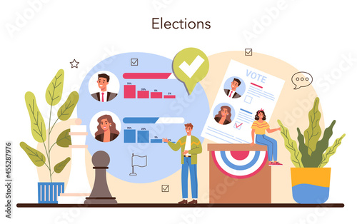 Politician concept. Idea of election and democratic governance. Political party
