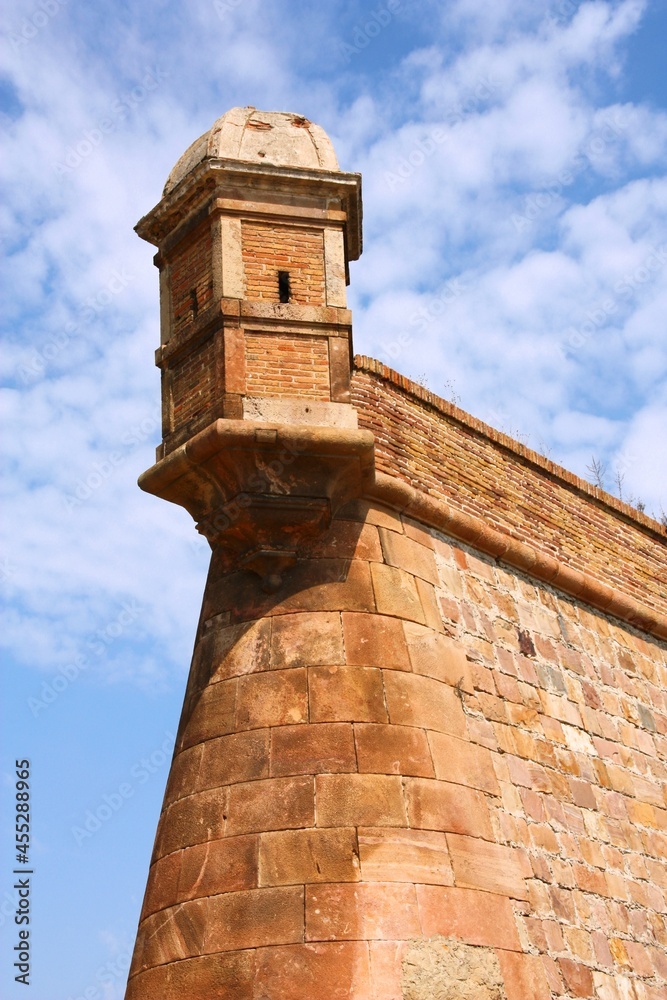 Montjuic Castle fortress in Barcelona