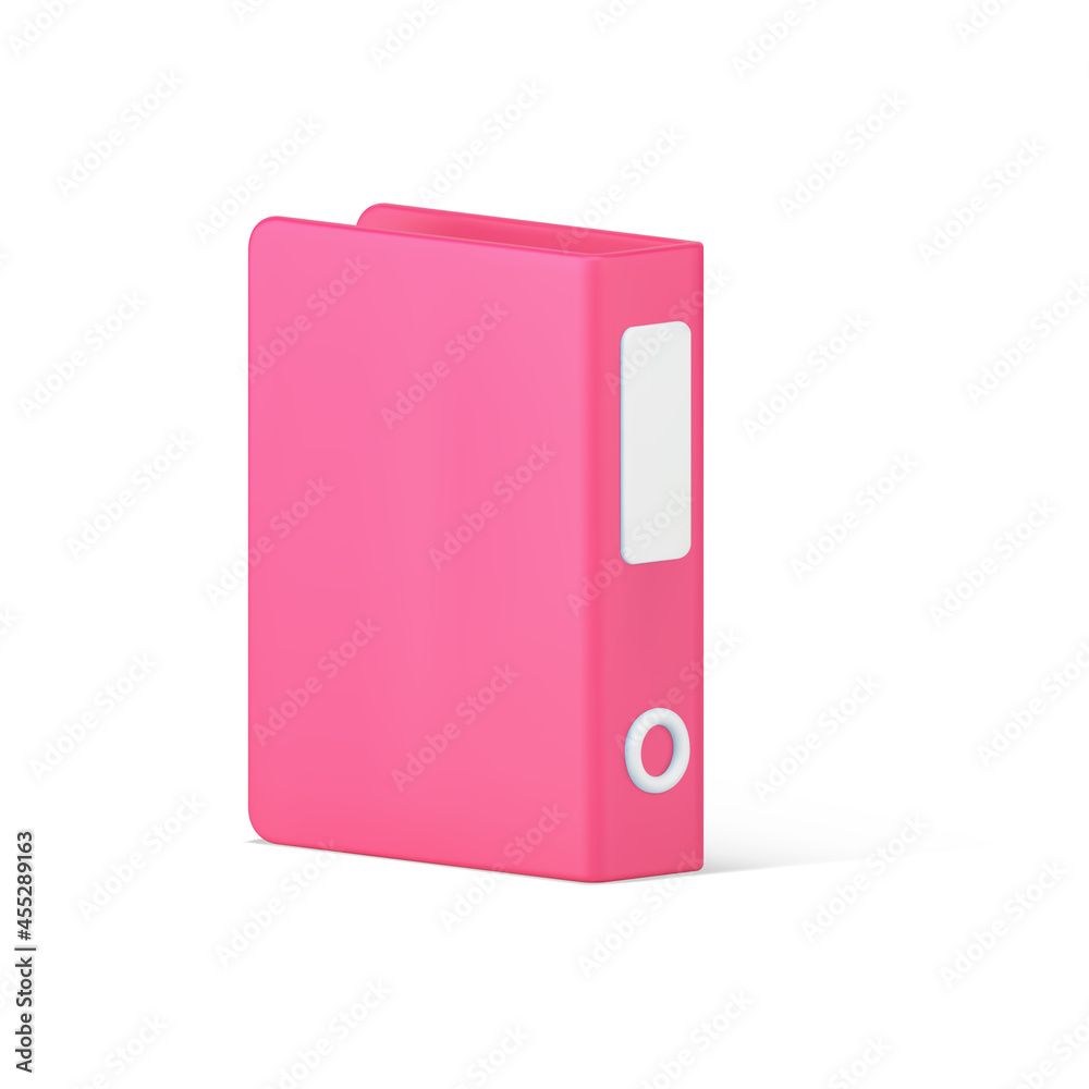 Pink document folder 3d icon. Volumetric paper archives with business information Pink document folder 3d icon. Volumetric paper archives with business information
