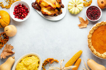Thanksgiving greeting card background or festive dinner invitation template