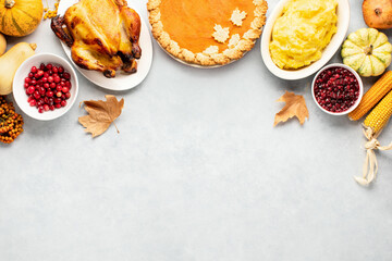 Thanksgiving greeting card background or festive dinner invitation template