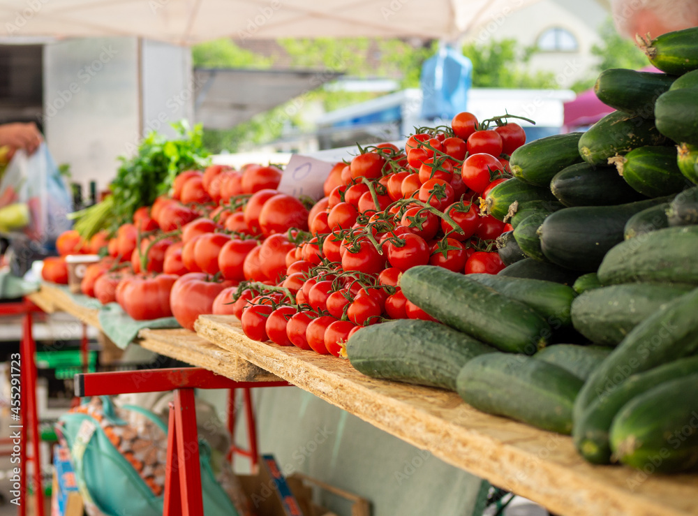 Colorful vegetables on a market