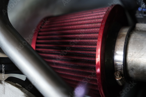 Race car's air intake design and detail