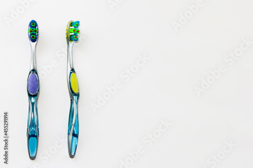 multi-colored toothbrushes for brushing teeth