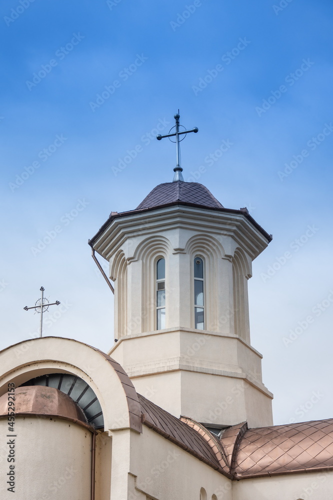 St. Thomas the Apostle Church on Calea Dorobanților Street, Cluj, Romania, August 2021,church  tower 