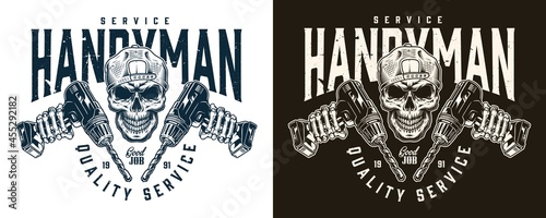 Manual worker vintage emblem