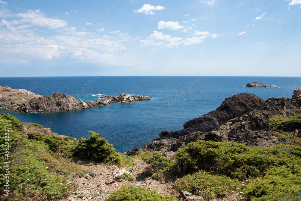 mediterranean sea coast with crystal clear water in cap de creus on the costa brava of girona