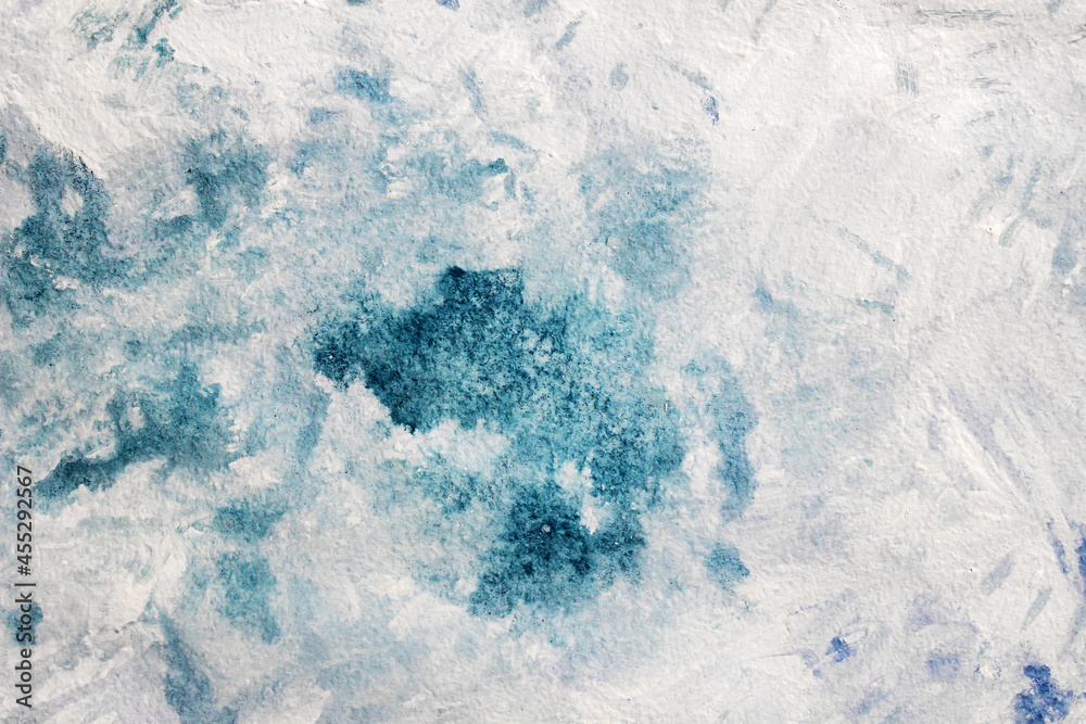 Watercolor textured blue white background. Template for decorating designs and illustrations.