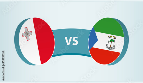 Malta versus Equatorial Guinea, team sports competition concept.