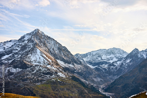 nature landscape of beautiful large tall mountains