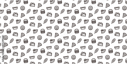 Fast Food icon pattern background for website or wrapping paper  Monotone version 