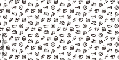 Fast Food icon pattern background for website or wrapping paper (Monotone version)
