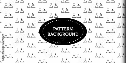 Popular design pattern ornament. Barbershop tools doodles pattern isolated on white background. Christmas pattern background, Public area icon collection