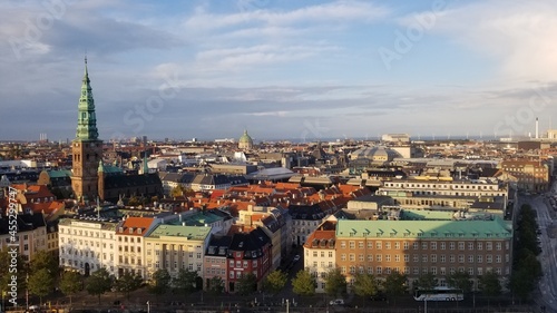 Copenhague, Denmark. September 28, 2019: Panoramic landscape of the city and its architecture with sky. © camaralucida1
