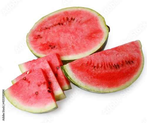 Half and Slices of Watermelon