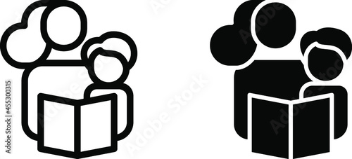 Mom reading a book icon