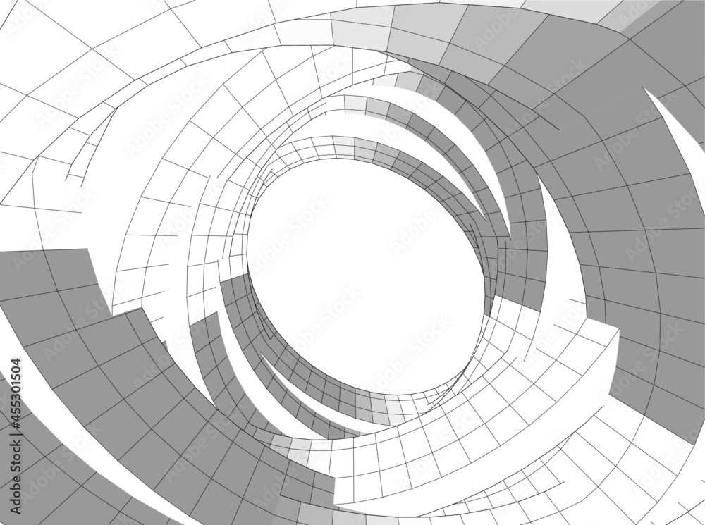 Fototapeta premium abstract architecture digital drawing