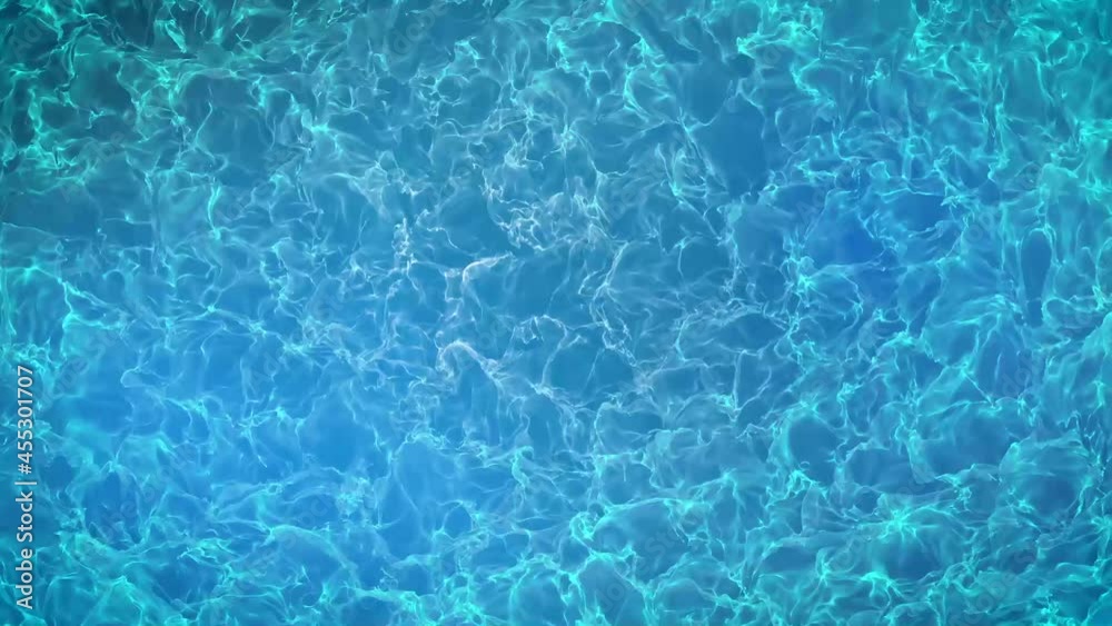 Sea or ocean water 3d animation. 4k tropical or pool water surface motion design. Shining clean blue liquid motion pattern. Summertime travel concept, summer aqua rippling texture Sea or ocean water 3d animation. 4k tropical or pool water surface motion design. Shining clean blue liquid motion pattern. Summertime travel concept, summer aqua rippling texture