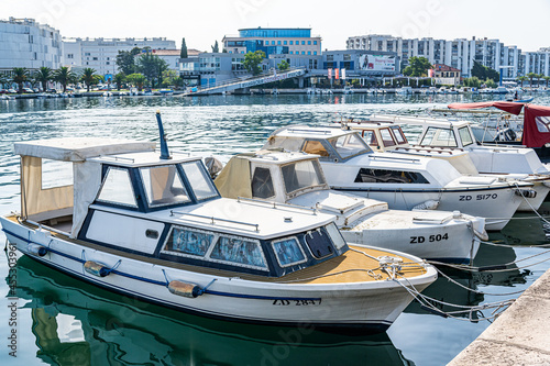 Photography Pleasure and fishing boats at the marina in Zadar, Dalmatia, Croatia