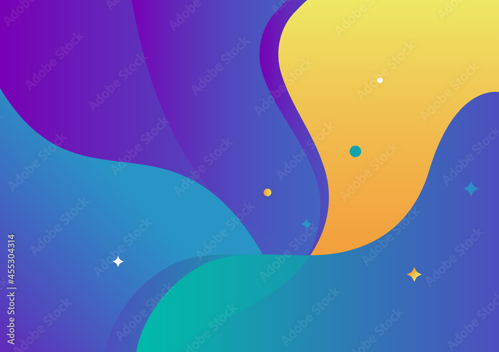 Horizontal abstract color background with graphic elements. Vector illustration.