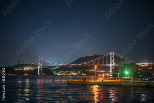 関門海峡と関門橋の美しい夜の眺め © doraneko777