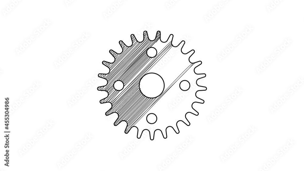 Black line Gear icon isolated on white background. Cogwheel gear settings sign. Cog symbol. 4K Video motion graphic animation Black line Gear icon isolated on white background. Cogwheel gear settings sign. Cog symbol. 4K Video motion graphic animation