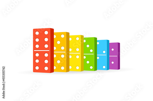 Rainbow domino chain icon. Clipart image isolated on white background