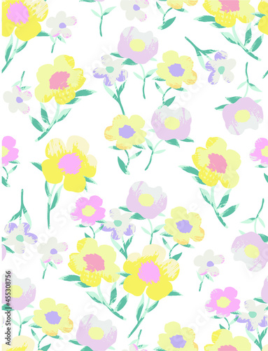 flower floral vector draw seamless simply summer pattern