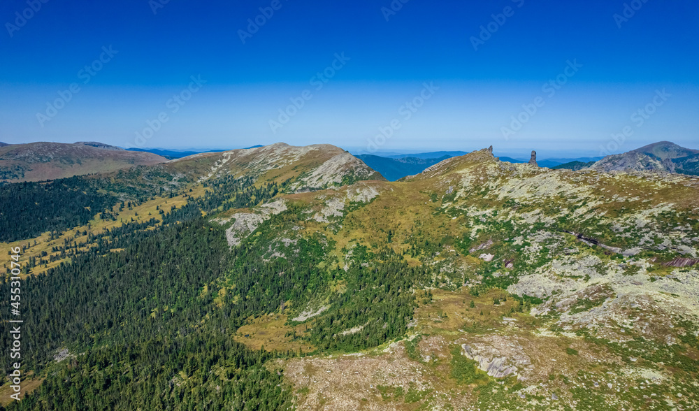 Mountain landscape in the national park, aerial photography