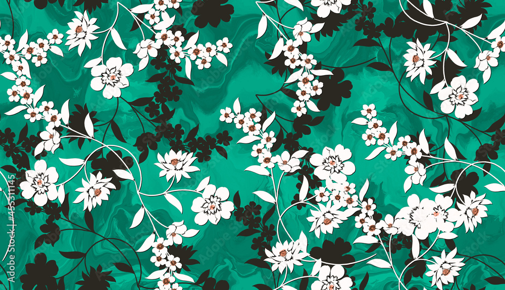 Abstract Blossom Flowers Silhouettes Textured Background Seamless Pattern Trendy Fashion Colors Perfect Bright Colors Perfect for Fabric Print or Wrapping Paper Abstract Blossom Flowers Silhouettes Textured Background Seamless Pattern Trendy Fashion Colors Perfect Bright Colors Perfect for Fabric Print or Wrapping Paper
