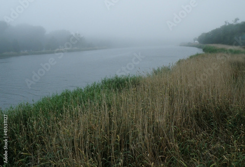 Misty evening on the river. 