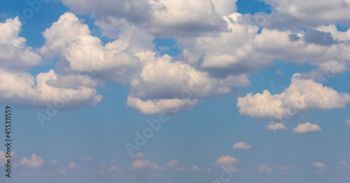 Banner blue sky background with clouds.