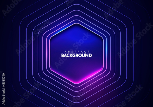 Vector Illustration Hexagon Technology Background