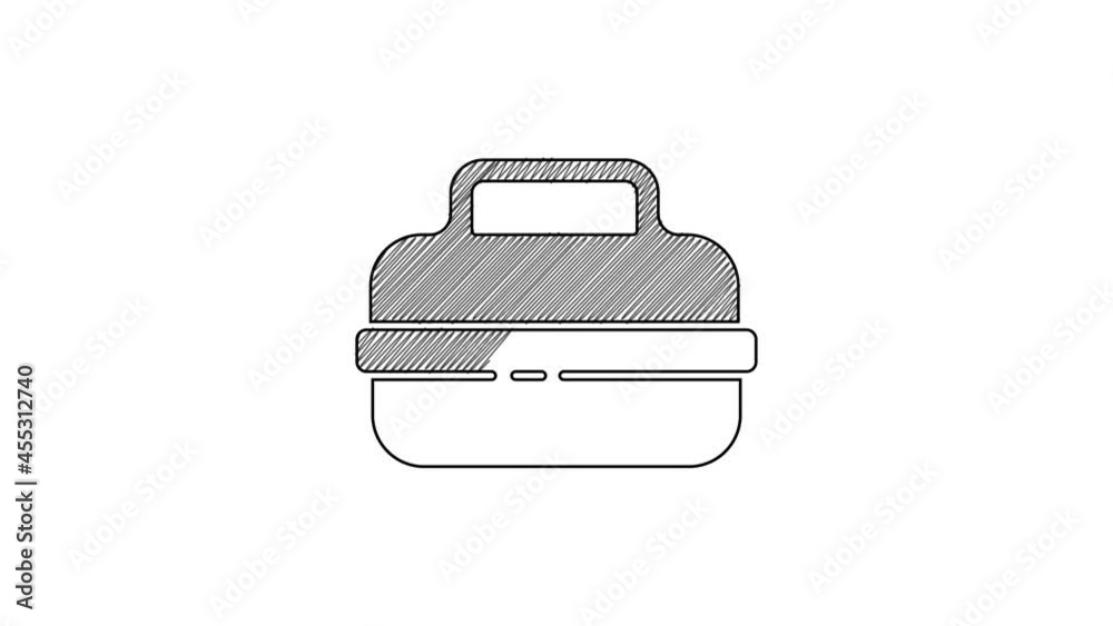 Black line Cooking pot icon isolated on white background. Boil or stew food symbol. 4K Video motion graphic animation Black line Cooking pot icon isolated on white background. Boil or stew food symbol. 4K Video motion graphic animation