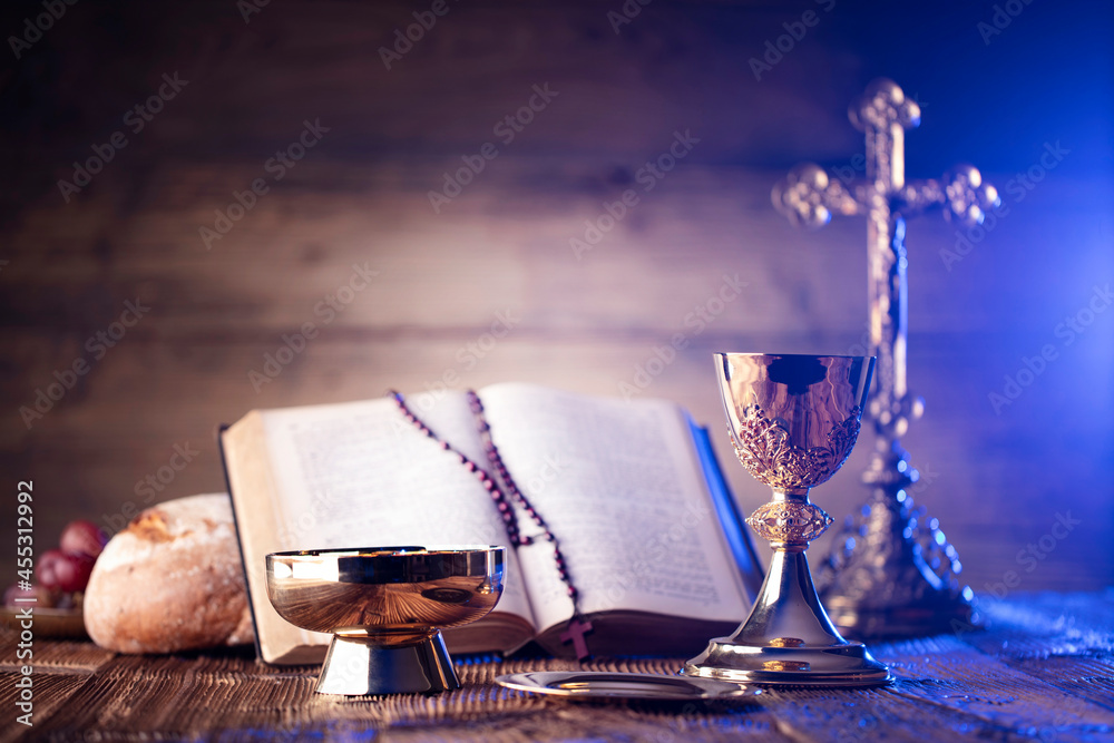 catholic rosary and bible