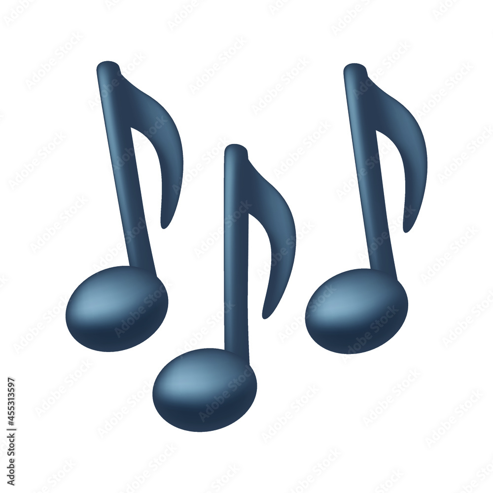 Plakat Musical Notes Emoji Icon Illustration Sign. Music Singing Vector ...